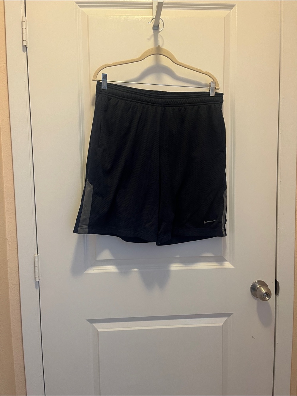 Nike Navy Athletic Mesh Shorts with Silver Accents